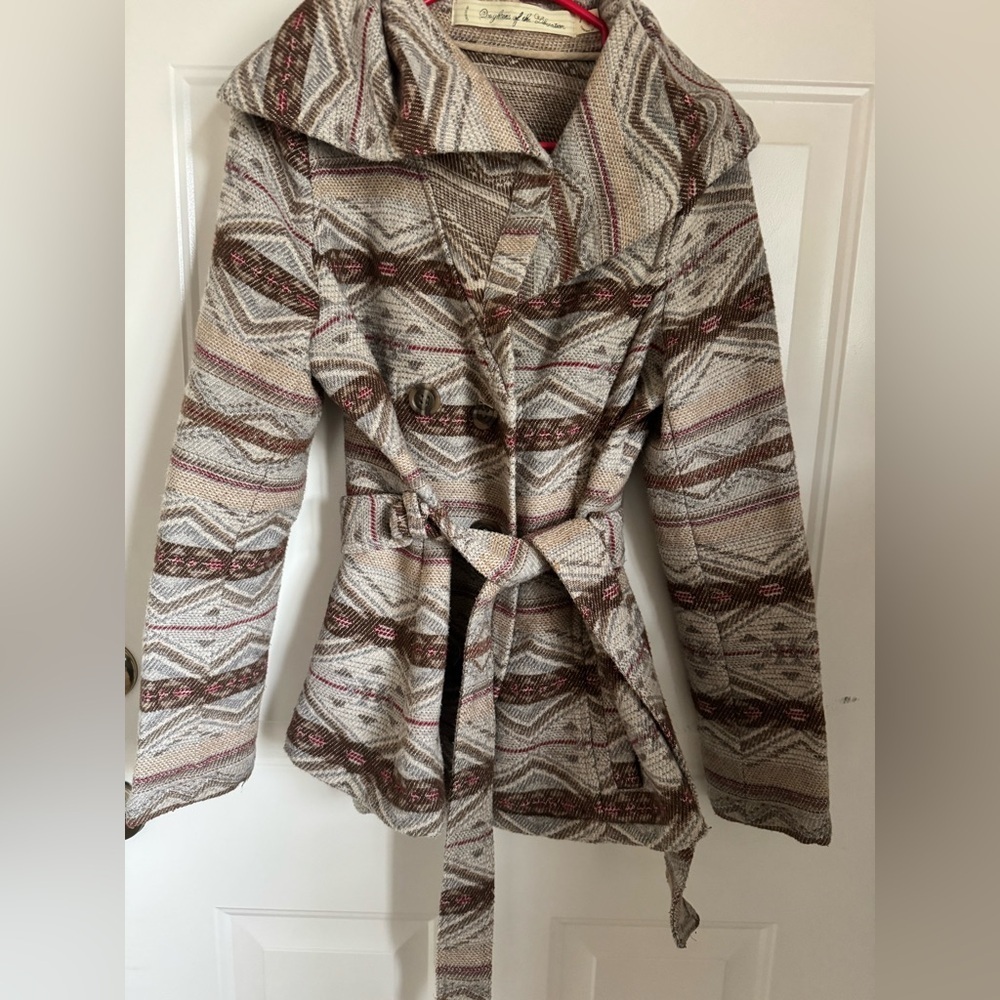 Anthropologie Daughters Of The Liberation Womens Belted Jacket Size Small